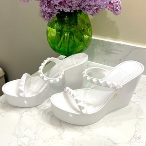 CARMEN SOL white Size 7 platform sandals